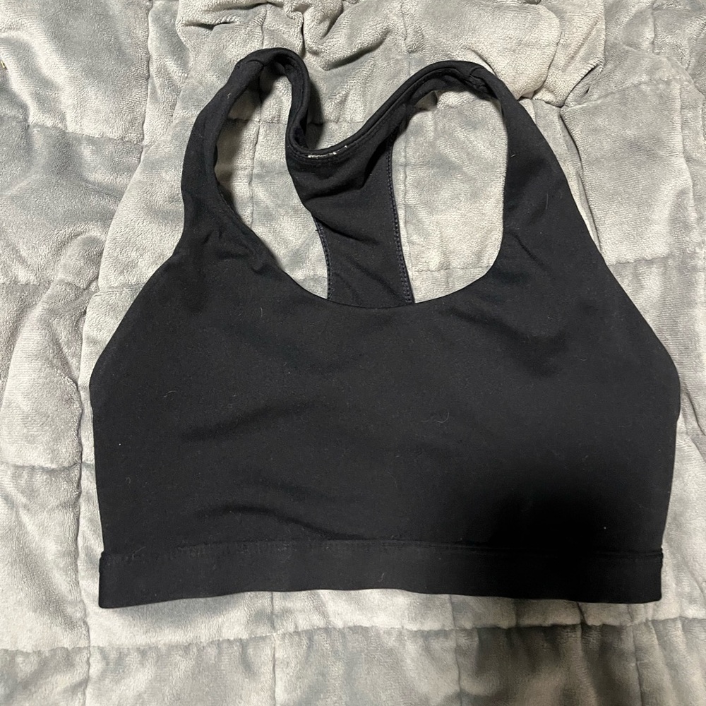 Fabletics Black Sports Bra Criss Cross Back
